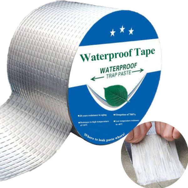 ১ পিস Waterproof Aluminium Rubber Butyl Sealing Tape, Waterproof Repair Tape for Roof Water Leakage, Pipe Leakage(দৈর্ঘ্য ১০ ফিট, প্রস্থ ২ ইঞ্চি)