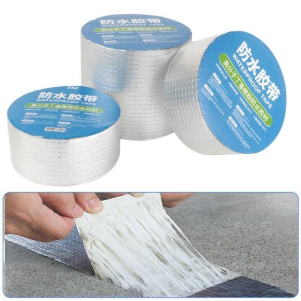 ৩ পিস Waterproof Aluminium Rubber Butyl Sealing Tape, Waterproof Repair Tape for Roof Water Leakage, Pipe Leakage(দৈর্ঘ্য ১০+১০+১০=৩০ ফিট, প্রস্থ ২ ইঞ্চি)